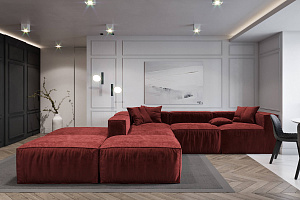 Модульный диван Фри на заказ, красный